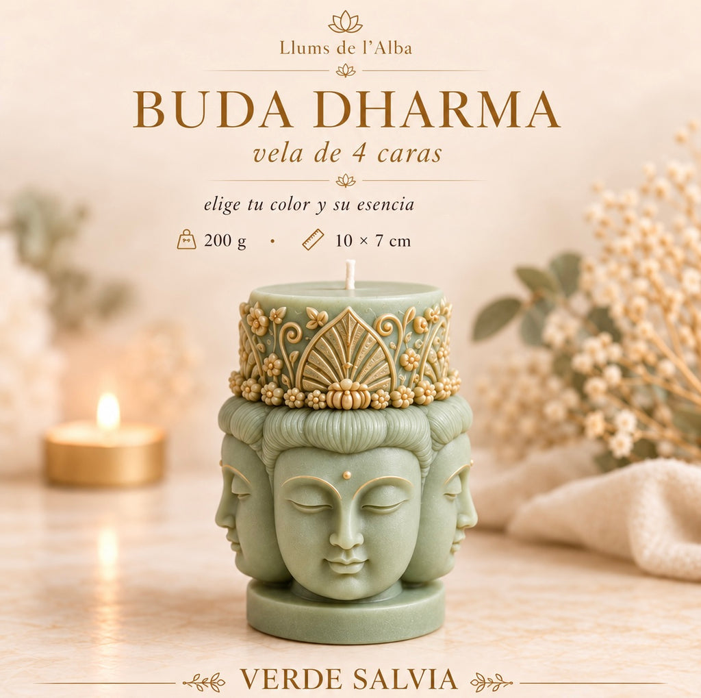 Buda Dharma · vela de 4 caras