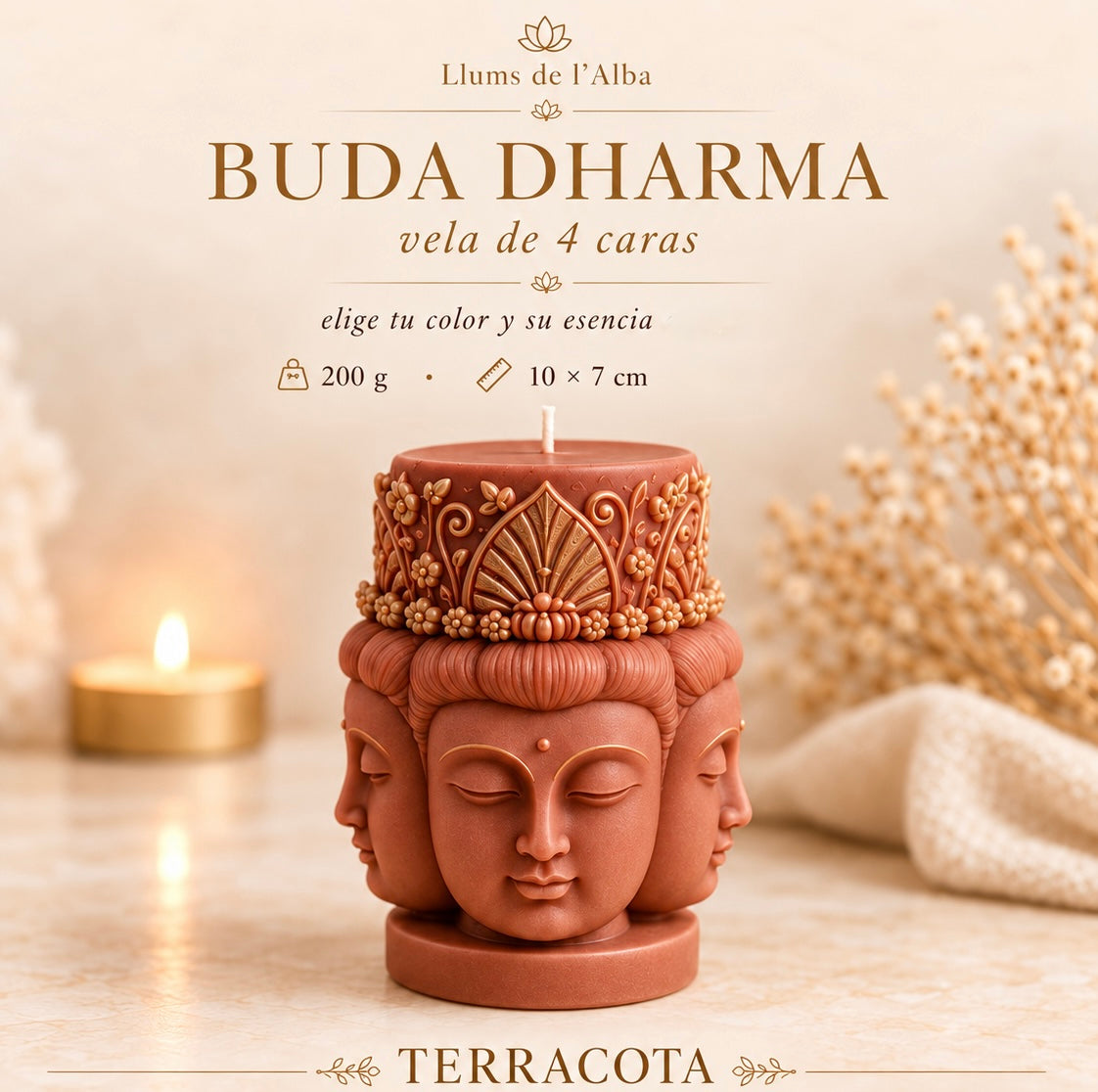Buda Dharma · vela de 4 caras