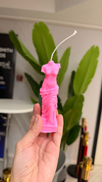 Vela escultural Venus rosa fucsia, vista frontal